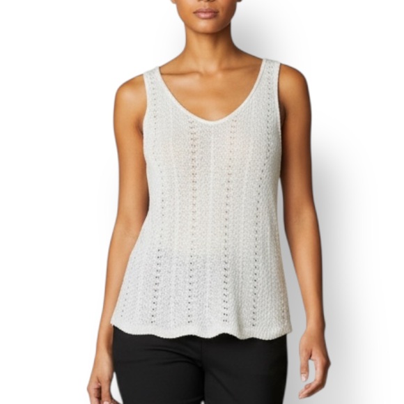 GAP Tops - 4/$20 GAP Cream Knit Open Stitch Lightweight Sweater Tank - XS